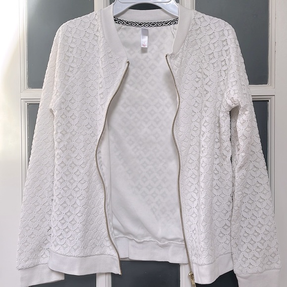 Xhilaration Girls Lace Full Zip Jacket, size L - Picture 3 of 7